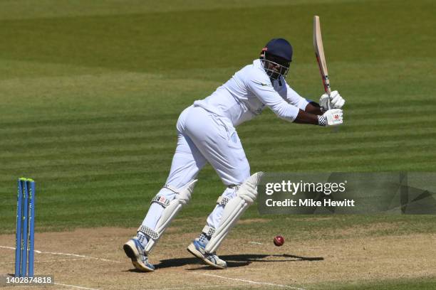 Keith Barker of Hampshire flicks the ball off his legs during the LV= Insurance County Championship match between Hampshire and Yorkshire at Ageas...