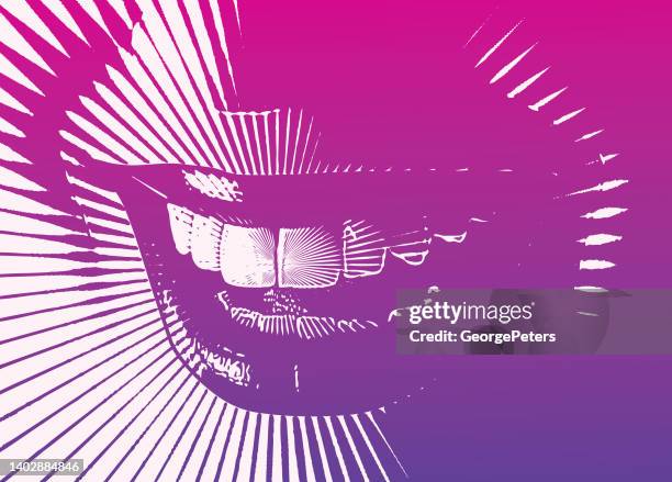 extreme close up of female smile - vibrant color logo stock illustrations