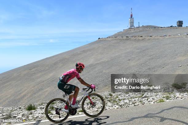 Ruben Guerreiro of Portugal and Team EF Education - Easypost attacks to win the 4th Mont Ventoux Denivele Challenge 2022 a 153km one day race from...