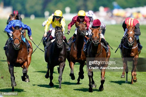 William Buick riding Coroebus win The St James's Palace Stakes during Royal Ascot 2022 at Ascot Racecourse on June 14, 2022 in Ascot, England.