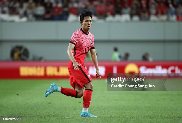 Jeong Woo-Yeong of South Korea is seen during the international friendly match between South Korea and Egypt at Seoul World Cup Stadium on June 14,...