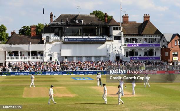 England captain Ben Stokes celebrates after winning the Second LV= Insurance Test Match between England and New Zealand at Trent Bridge on June 14,...