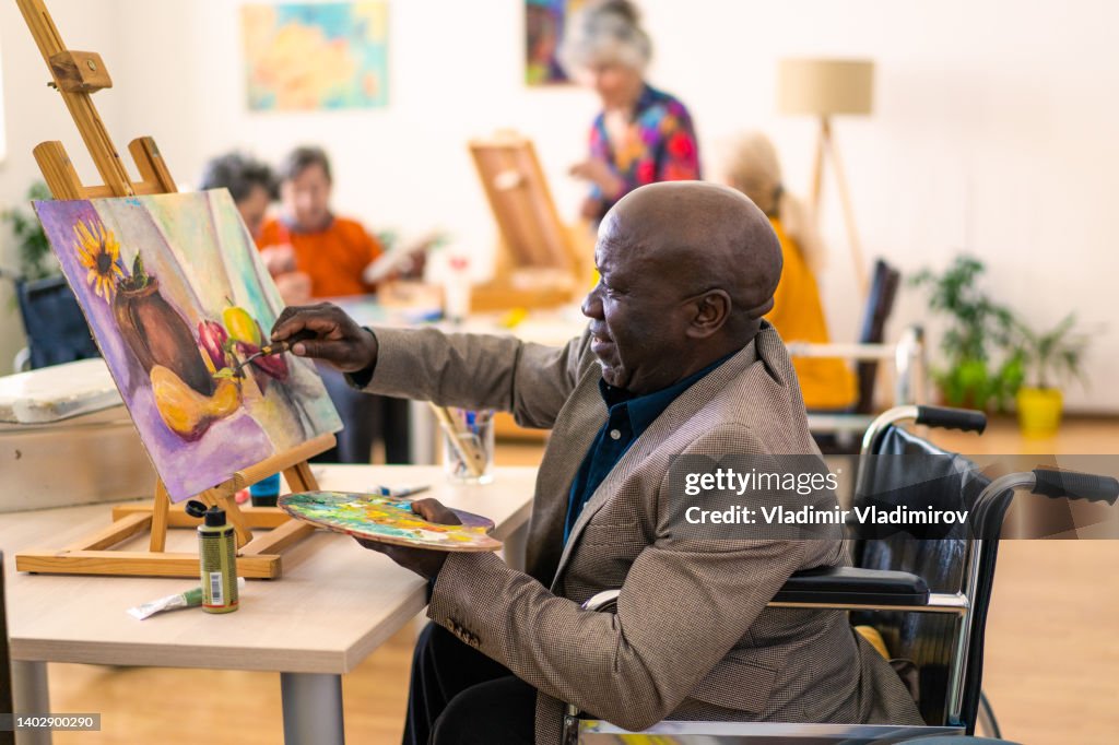 Peinture d’homme afro-américain senior