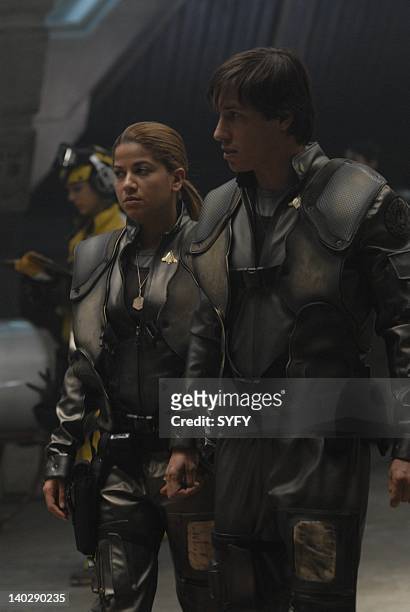 Channel -- "Torn" Episode 6 -- Air Date -- Pictured: Luciana Carro as Captain Louanne "Kat" Katraine, Bodie Olmos as Lieutenant Brendan "Hot Dog"...