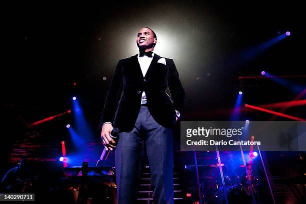 Trey Songz performs at the The Theater at Madison Square Garden on March 1, 2012 in New York City.