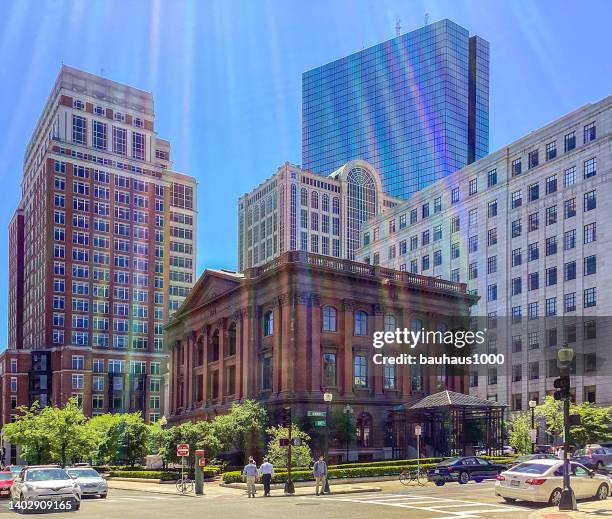 commercial architecture of back bay in boston, massachusetts - newbury street stock pictures, royalty-free photos & images