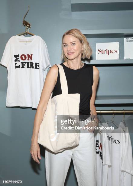 Naomi Watts celebrates a preview of her beauty and wellness menopause brand, Stripes, launching this October.