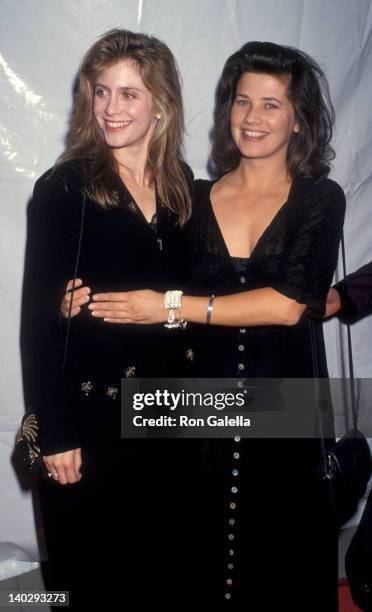 Helen Slater and Daphne Zuniga at the Premiere of 'Rising Sun', Academy Theater, Beverly Hills.