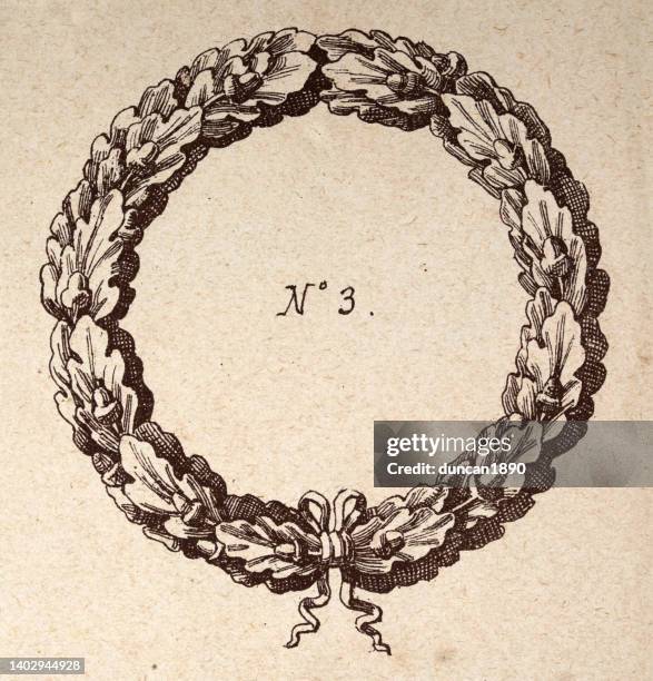 Oak Leaf Crown Or Civic Crown Chaplet Vintage Art Print Symbol Of