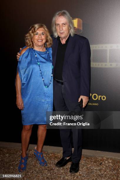 Enrico Vanzina and Matilde Bernabei attend "La Pellicola D'Oro" 2022 Award at the Casa del Cinema on June 14, 2022 in Rome, Italy.