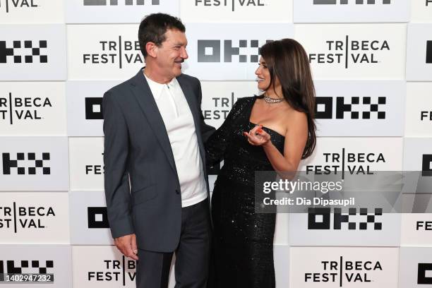 Antonio Banderas and Penélope Cruz attend "Official Competition" premiere during the 2022 Tribeca Festival at BMCC Tribeca PAC on June 14, 2022 in...