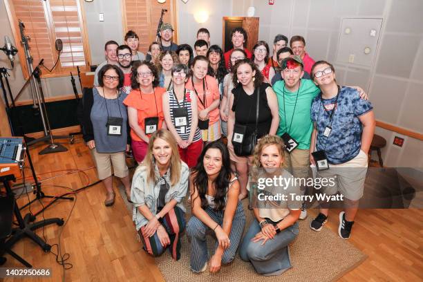 Jennifer Wayne, Stevie Woodward and Natalie Stovall of Runaway June join ACM Lifting Lives Music Campers at Ocean Way Recording Studios on June 14,...