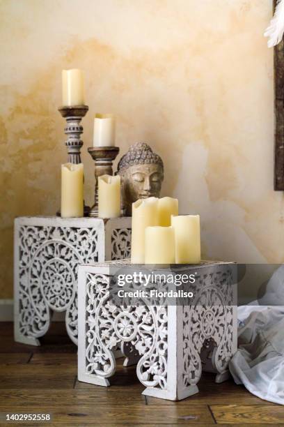 cozy interior in a warm style - zen sable stock pictures, royalty-free photos & images