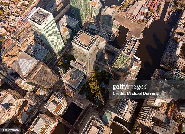 london aerial - canary wharf bildbanksfoton och bilder