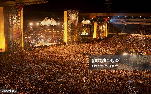 Crowds watching the Freddie Mercury Tribute Concert, Wembley Stadium, London, April 20, 1992.