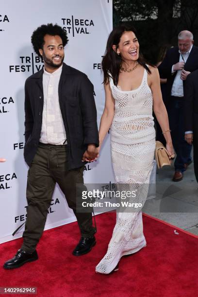 Bobby Wooten III and Katie Holmes attend "Alone Together" premiere during the 2022 Tribeca Festivalat SVA Theater on June 14, 2022 in New York City.