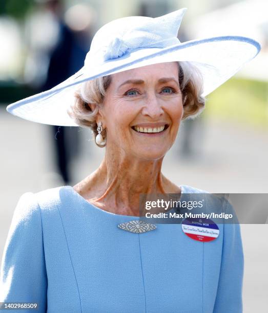 Penelope Knatchbull, Countess Mountbatten of Burma attends day 1 of Royal Ascot at Ascot Racecourse on June 14, 2022 in Ascot, England.