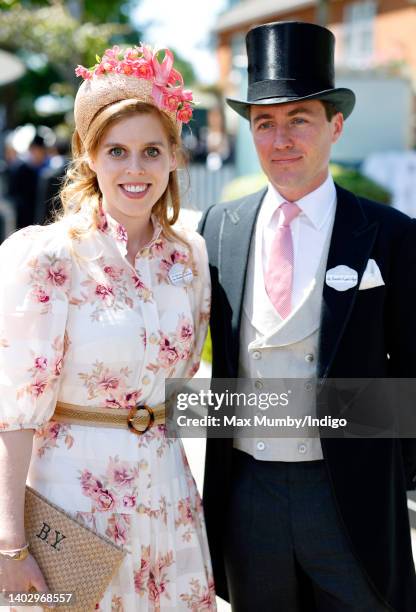 Princess Beatrice and Edoardo Mapelli Mozzi attend day 1 of Royal Ascot at Ascot Racecourse on June 14, 2022 in Ascot, England.