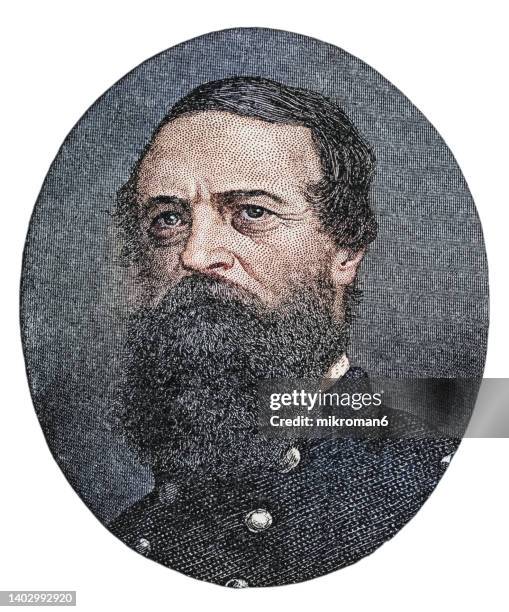 portrait of david dixon porter (1813 – 1891) - united states navy admiral - 1891 stock pictures, royalty-free photos & images