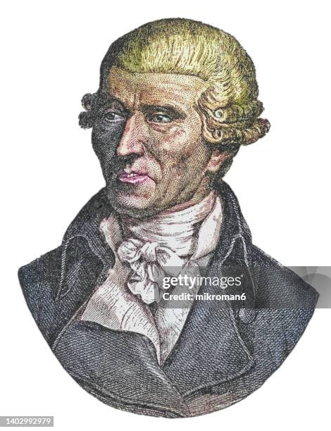 portrait of franz joseph haydn, austrian composer of the classical period - haydn stock pictures, royalty-free photos & images