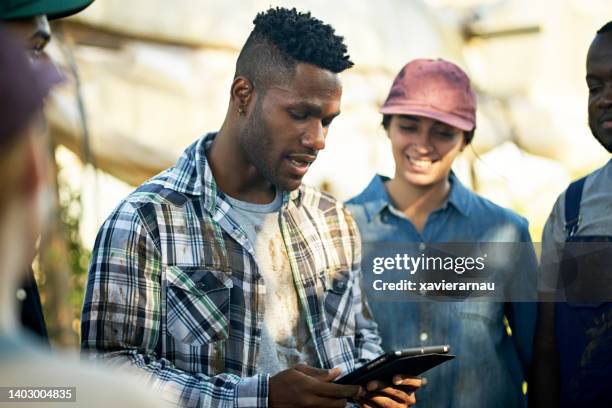 farm manager delegating jobs to team - delegating stock pictures, royalty-free photos & images