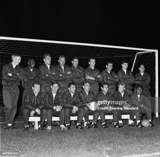 The Rest of the World team pose for a portrait during a training session ahead of the Football Association's Centenary match, between England and a...