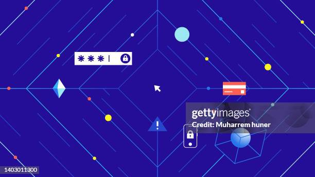 online-transaktionssicherheit und datensicherheit vektor illustrationskonzept. - interface dots stock-grafiken, -clipart, -cartoons und -symbole