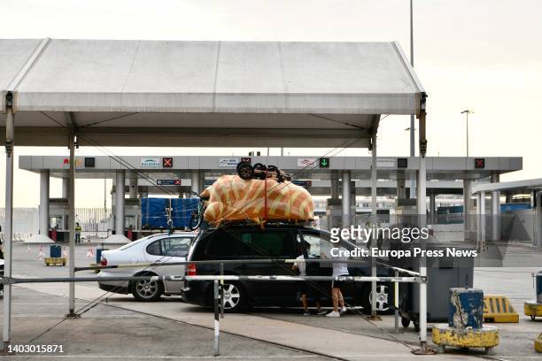 Several vehicles at the Algeciras border on the day Operation Crossing the Strait begins on June 15 in Algeciras, Cadiz, Andalusia, Spain. Operation...