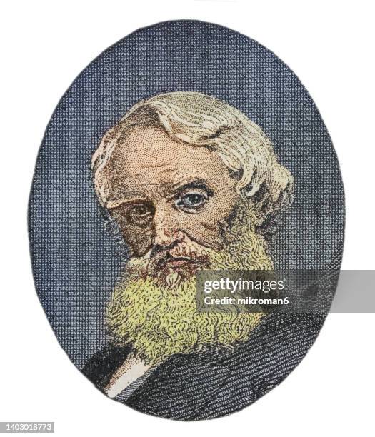 portrait of samuel finley breese morse, co-developer of morse code - morse code imagens e fotografias de stock