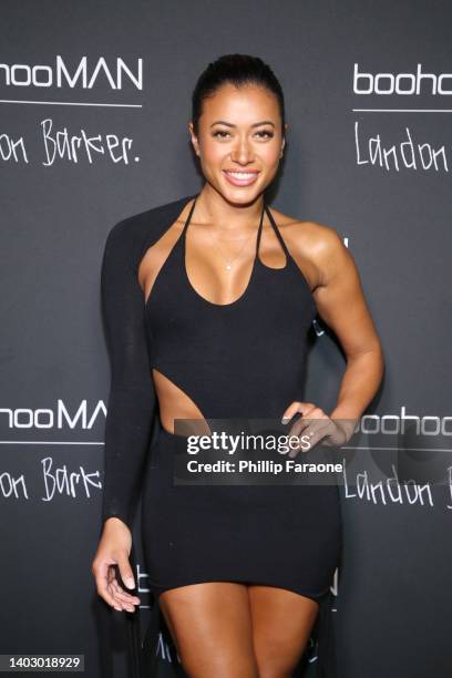 Kaz Crossley attends the boohooMAN x Landon Barker launch party at Desert 5 Spot on June 14, 2022 in Los Angeles, California.