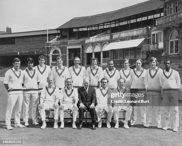 The 1972 Surrey County Cricket Club from left to right Robin Jackman, Younis Ahmed, Geoff Arnold, Roy Lewis, Pat Pocock, Geoff Arnold, Intikhab Alam,...