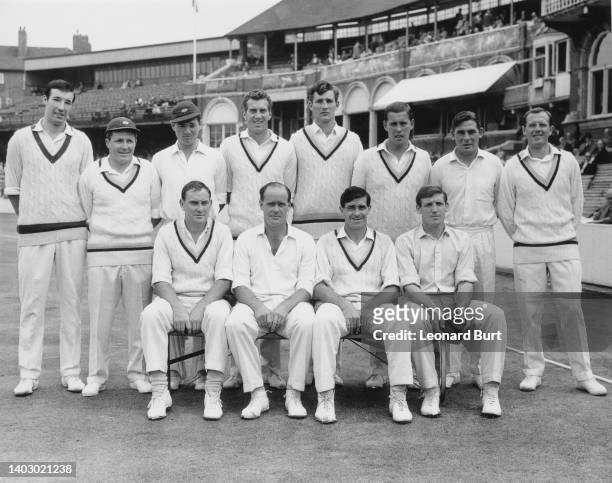 The 1966 Yorkshire County Cricket Club from left to right John Waring, Phil Sharpe, Jimmy Binks, Don Wilson, Richard Hutton, Doug Padgett and Geoff...