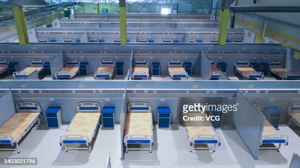 Interior view of a COVID-19 makeshift hospital on June 14, 2022 in Sanya, Hainan Province of China.