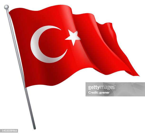 ilustraciones, imágenes clip art, dibujos animados e iconos de stock de ondea de la bandera turca - bandera turca