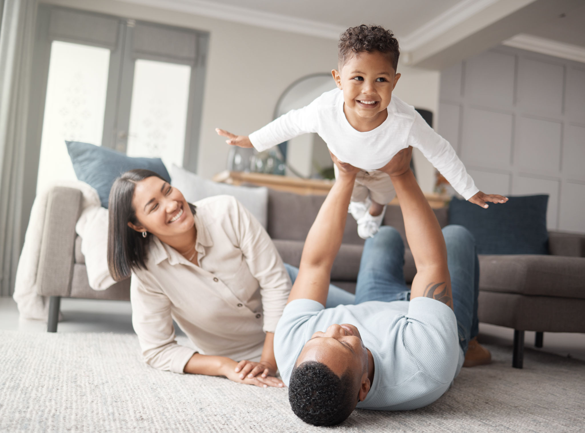 happy family with baby