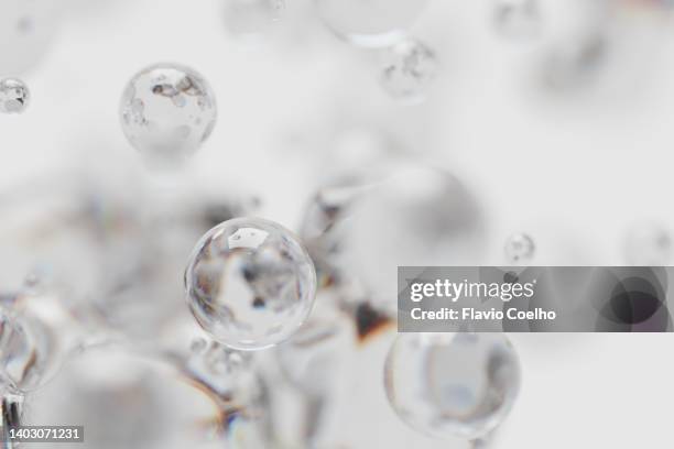 abstract transparent spheres flowing randomly - transparent photos et images de collection