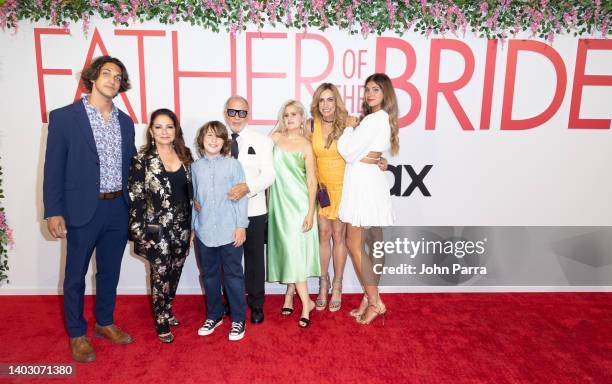 Lorenzo Luaces, Lili Estefan, Gloria Estefan, Emilio Estefan, Sasha Argento Estefan Coppola, Lara Diamante Coppola and Lina Teresa Luaces attend the...