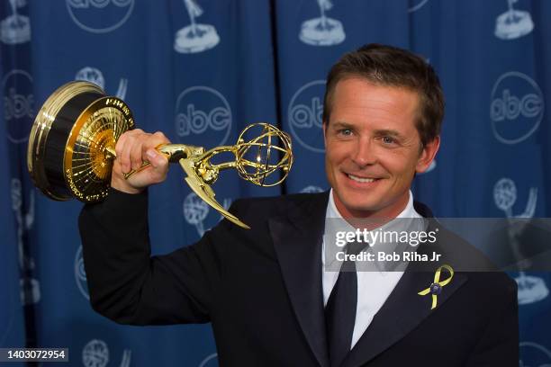 Emmy Winner Michael J. Fox backstage at the 52nd Emmy Awards Show at the Shrine Auditorium, September 10, 2000 in Los Angeles, California.