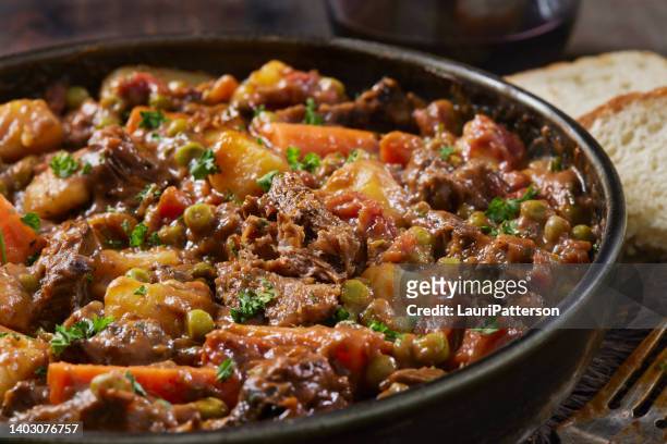 braised beef short rib stew - stew stock pictures, royalty-free photos & images