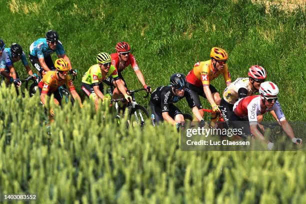 General view of Christophe Noppe of Belgium and Team Arkéa - Samsic, Alberto Dainese of Italy and Team DSM, Lasse Norman Hansen of Denmark and Uno -...