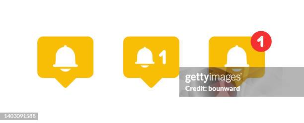 illustrations, cliparts, dessins animés et icônes de icônes de cloche de notification - vigilance