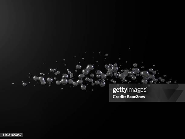 black flowing metaballs - abstract 3d template - purity stock pictures, royalty-free photos & images