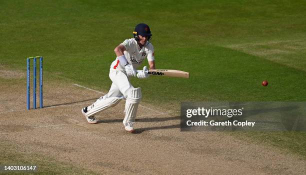 George Balderson of Lancashire bats during the LV= Insurance County Championship match between Warwickshire and Lancashire at Edgbaston on June 15,...