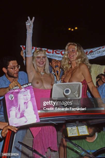 The pornstar Ilona Staller, Cicciolina nicknamed, candidate of the Radical Party, becomes deputy, Member of Italian Parliament. . June 14,1987