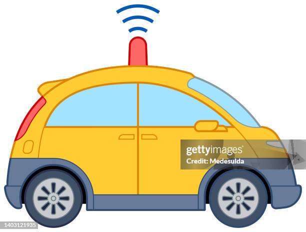autonomous car - radar detector stock illustrations