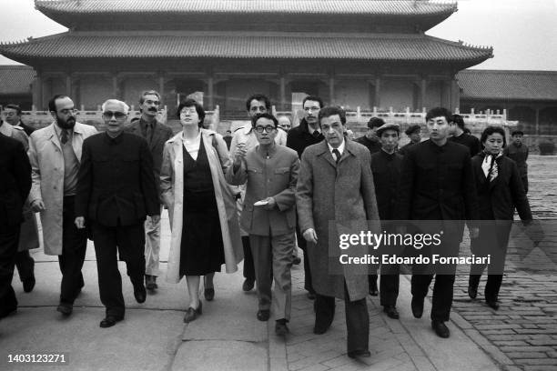 The Secretary General of the Italian Communist Party, Enrico Berlinguer, visits China. The Forbidden City. April 16, 1980. In the left of the photo,...