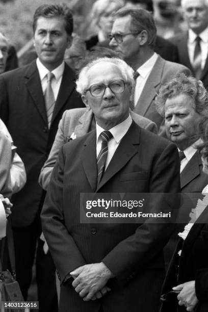 President of the German Democratic Republic Erich Honecker on an official visit in Foro Romano. April 23, 1985.