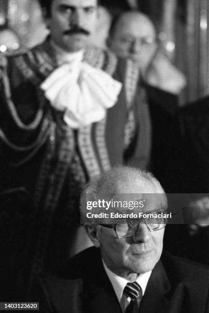 President of the German Democratic Republic Erich Honecker on an official visit in Foro Romano. April 23, 1985.