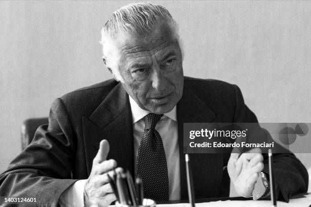 Gianni Agnelli, FIAT President, in FIAT headquarter. October 17, 1979.