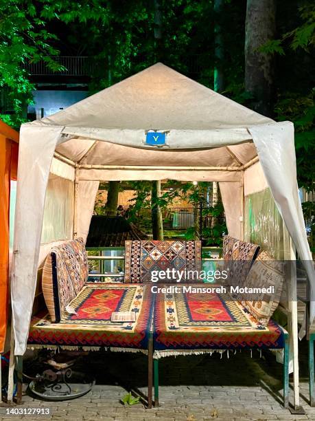 beautiful and traditional tents in summer in tehran - entertainment tent ストックフォトと画像